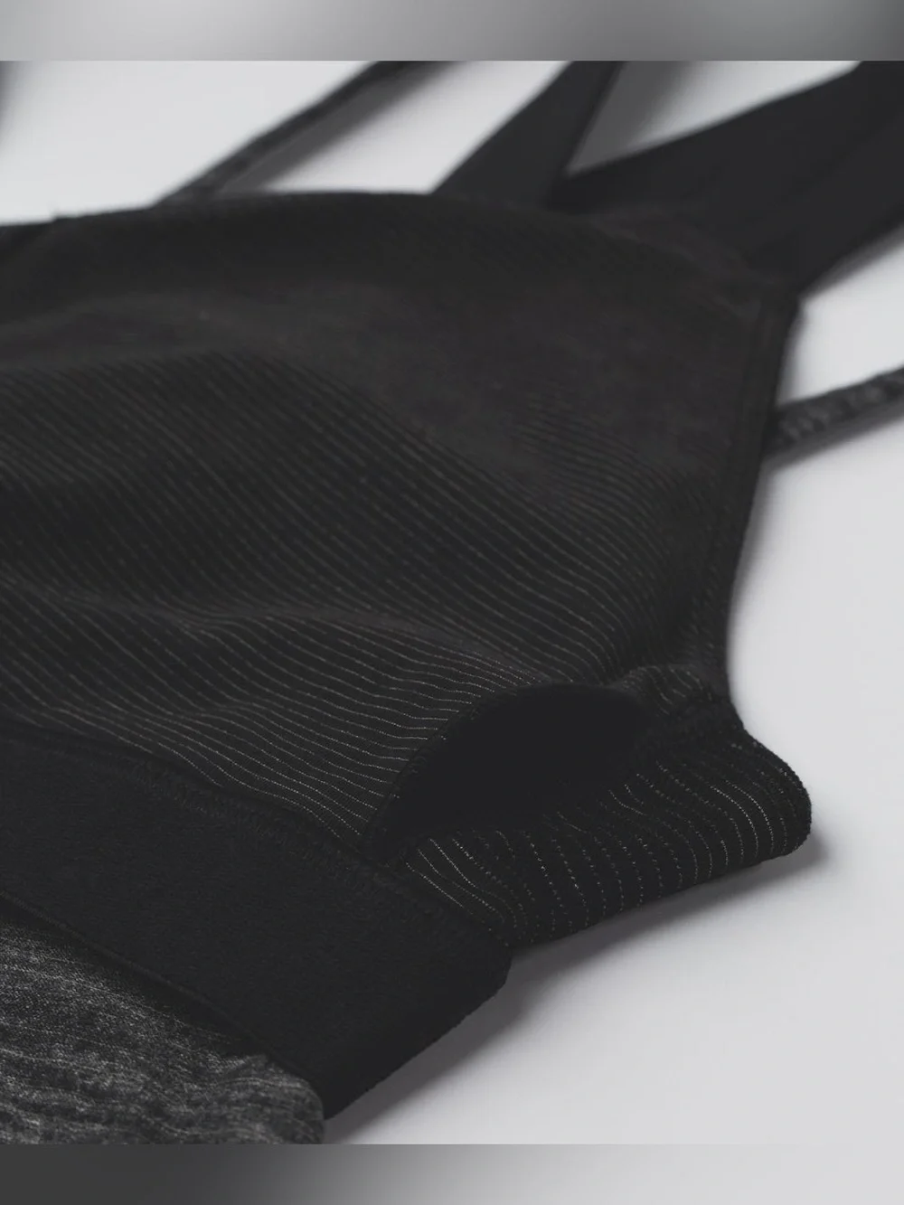Lululemon Run For The Gold Tank Top Black Heathered Gray Bra Women’s Size 6